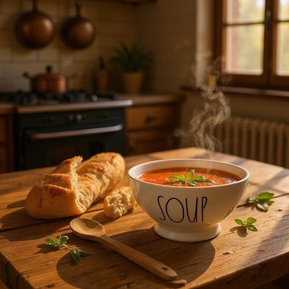 Rae Dunn By Magenta SOUP White Ceramic Bowl Farmhouse Kitchen Rustic Decor - Picture 7 of 7